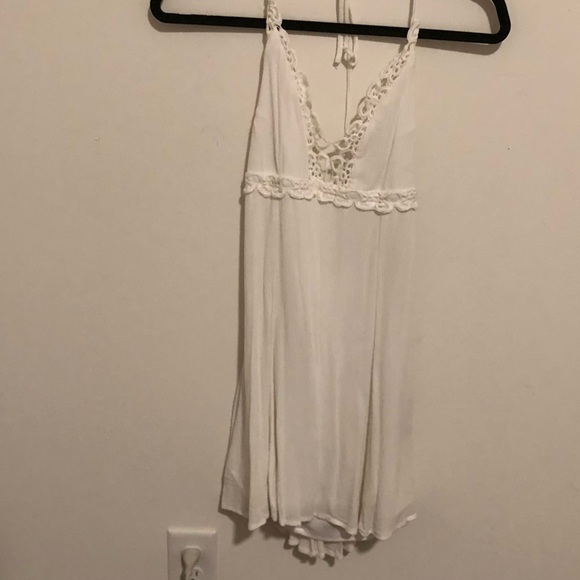 Forever 21 White Halter Crochet Dress - Picture 2 of 3